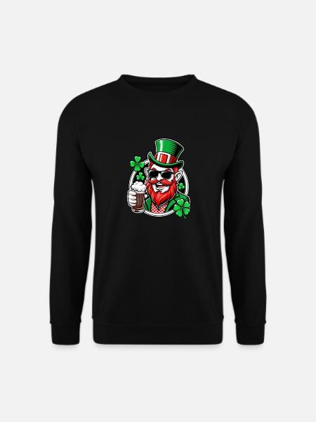 Leprechaun & Beer - Saint-Patrick - Irlande - Sweat-shirt Unisexe - noir