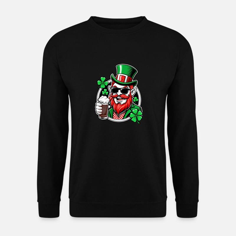 Leprechaun & Beer - Saint-Patrick - Irlande - Sweat-shirt Unisexe - noir