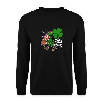 Lucky Charms - Leprechaun - St. Patrick's Day - Unisex Sweatshirt - black - Front - Alina (178cm) & Michal (187cm)
