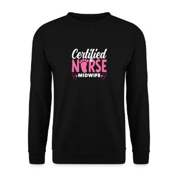 Sage-femme certifiée Stolz - Sweat-shirt Unisexe - noir - Devant - Alina (178cm) & Michal (187cm)