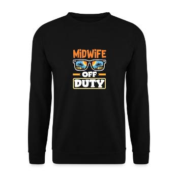 Sage-femme en dehors des heures de travail se détendre - Sweat-shirt Unisexe - noir - Devant - Alina (178cm) & Michal (187cm)