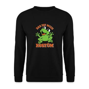 Karneval Party Frösche DAS IST MEIN FROSCHKOSTÜM - Unisex Pullover - Schwarz - Vorne - Alina (178cm) & Michal (187cm)