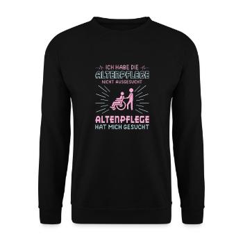 Altenpflege Pfleger Pflegepersonal Pflegekraft - Unisex Pullover - Schwarz - Vorne - Alina (178cm) & Michal (187cm)