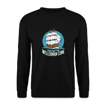 Bientôt que le wellerman vienne Sea Shanty Voilier - Sweat-shirt Unisexe - noir - Devant - Alina (178cm) & Michal (187cm)
