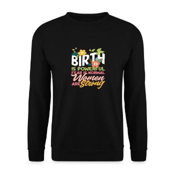 L’accouchement par sage-femme est puissant, les femmes sont fortes - Sweat-shirt Unisexe - noir - Devant - Alina (178cm) & Michal (187cm)