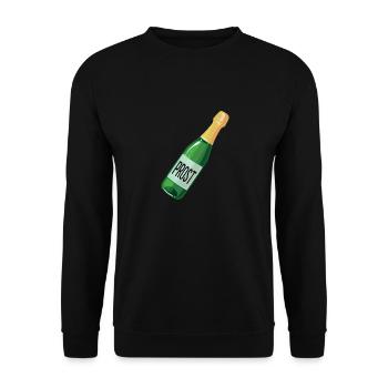 Sekt Sektflasche Kostüm Karneval Prost Prosecco - Unisex Pullover - Schwarz - Vorne - Alina (178cm) & Michal (187cm)