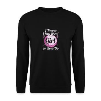 Je sais que je joue comme une fille Essaie de continuer à jouer au golf - Sweat-shirt Unisexe - noir - Devant - Alina (178cm) & Michal (187cm)