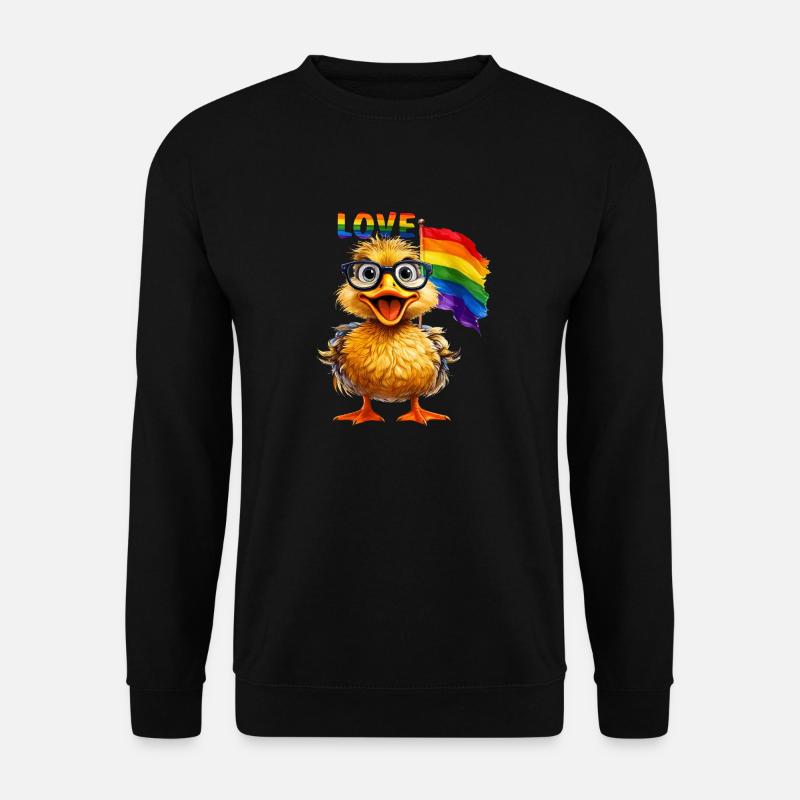 DUCK RAINBOW FLAG LOVE - Unisex Sweatshirt - black