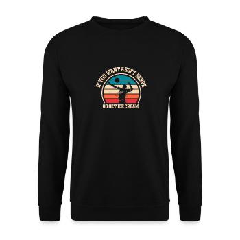 Wenn Sie ein Softeis wollen, holen Sie sich Eis - Unisex Pullover - Schwarz - Vorne - Alina (178cm) & Michal (187cm)