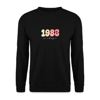 Geburtstag Geburtsjahr 1983 - Unisex Pullover - Schwarz - Vorne - Alina (178cm) & Michal (187cm)