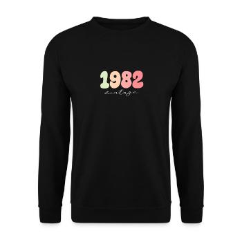 Birthday Year of birth 1982 - Unisex Sweatshirt - black - Front - Alina (178cm) & Michal (187cm)