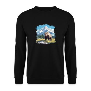 Ours Kodiak Ours Kodiak - Sweat-shirt Unisexe - noir - Devant - Alina (178cm) & Michal (187cm)