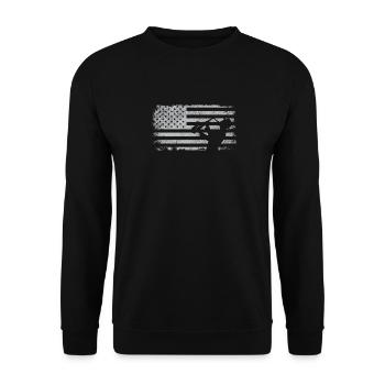 Saxophones American Flag - Unisex Sweatshirt - black - Front - Alina (178cm) & Michal (187cm)
