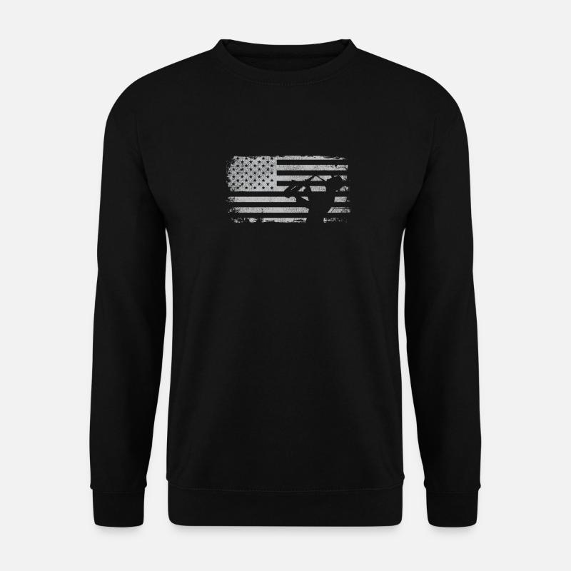 Saxophones American Flag - Unisex Sweatshirt - black
