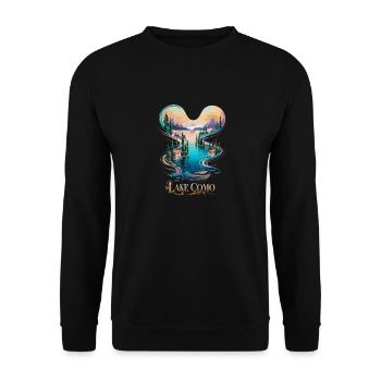 Comer See Ikonische italienische Schönheit Reise - Unisex Pullover - Schwarz - Vorne - Alina (178cm) & Michal (187cm)