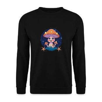 All Mushrooms Are Edible Some Only Once - Unisex Pullover - Schwarz - Vorne - Alina (178cm) & Michal (187cm)