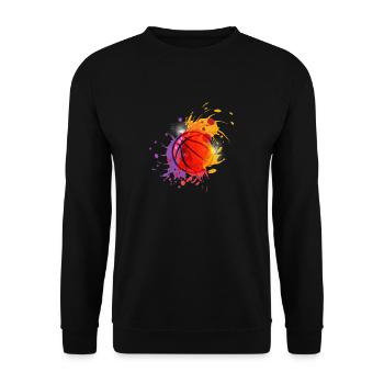 Basketball Basketball Trikot Retro Ball Bunt Dunk - Unisex Pullover - Schwarz - Vorne - Alina (178cm) & Michal (187cm)