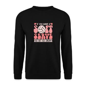 Wenn Sie ein Softeis wollen, holen Sie sich Eis - Unisex Pullover - Schwarz - Vorne - Alina (178cm) & Michal (187cm)