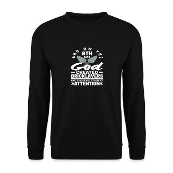 And on the 8th day, God created - Unisex Sweatshirt - black - Front - Alina (178cm) & Michal (187cm)