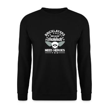 Bricklayers: Because architects also need heroes - Unisex Sweatshirt - black - Front - Alina (178cm) & Michal (187cm)