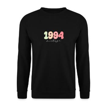 Year of birth 1994 - Unisex Sweatshirt - black - Front - Alina (178cm) & Michal (187cm)