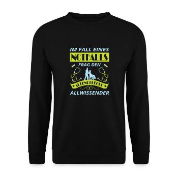 Altenpflege Pfleger Pflegepersonal Pflegekraft - Unisex Pullover - Schwarz - Vorne - Alina (178cm) & Michal (187cm)