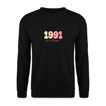 Date de naissance : 1991 - Sweat-shirt Unisexe - noir - Devant - Alina (178cm) & Michal (187cm)