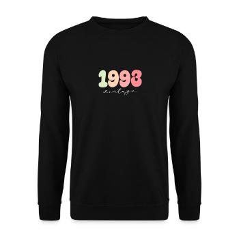 Year of birth 1993 - Unisex Sweatshirt - black - Front - Alina (178cm) & Michal (187cm)