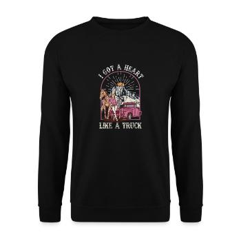 I Got A Heart Like A Truck - Unisex Sweatshirt - black - Front - Alina (178cm) & Michal (187cm)