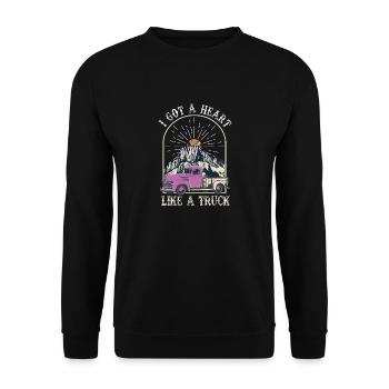 J’ai un cœur comme un camion - Sweat-shirt Unisexe - noir - Devant - Alina (178cm) & Michal (187cm)