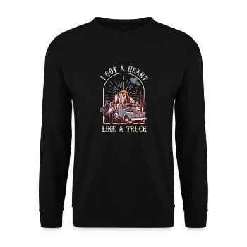 J’ai un cœur comme un camion - Sweat-shirt Unisexe - noir - Devant - Alina (178cm) & Michal (187cm)