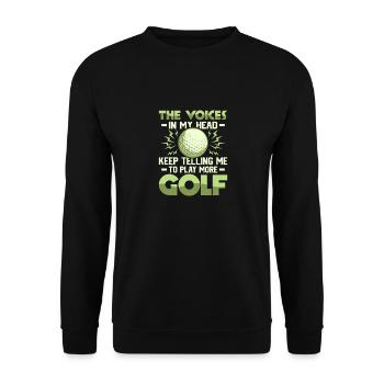 The Voices In My Head Keep Telling Me Golf Golfer - Unisex Sweatshirt - black - Front - Alina (178cm) & Michal (187cm)