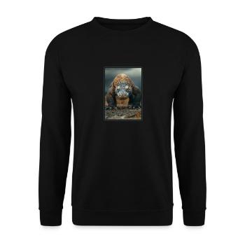Komodowarane Komodowaran - Unisex Pullover - Schwarz - Vorne - Alina (178cm) & Michal (187cm)