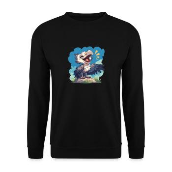 Vulture Geier - Unisex Pullover - Schwarz - Vorne - Alina (178cm) & Michal (187cm)