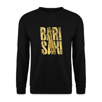 Saxophone Pun Bari Saxi - Unisex Pullover - Schwarz - Vorne - Alina (178cm) & Michal (187cm)