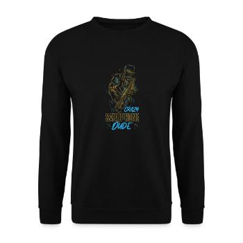 Saxophone Crazy Saxophone Dude - Unisex Pullover - Schwarz - Vorne - Alina (178cm) & Michal (187cm)