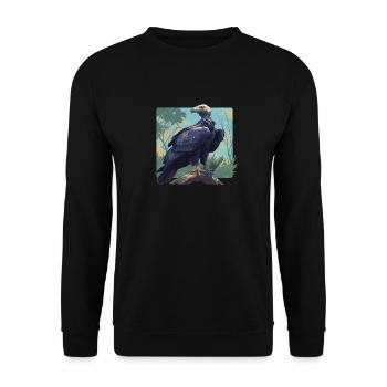 Vulture Geier - Unisex Pullover - Schwarz - Vorne - Alina (178cm) & Michal (187cm)
