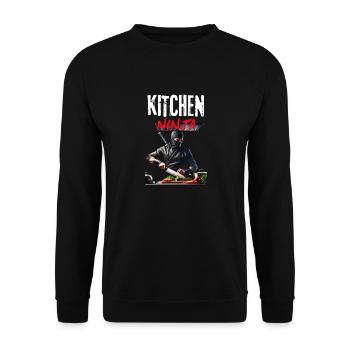 Küchenninja – Lautlos schneiden, lecker servieren - Unisex Pullover - Schwarz - Vorne - Alina (178cm) & Michal (187cm)