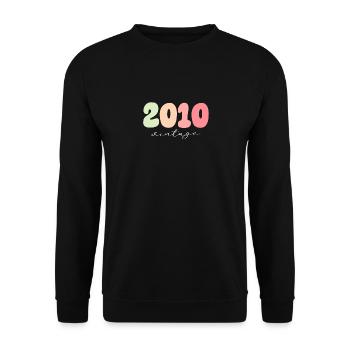Birthday Year of birth 2010 - Unisex Sweatshirt - black - Front - Alina (178cm) & Michal (187cm)