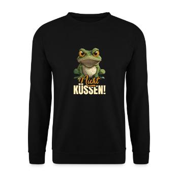 Faschingskostüm Frösche NICHT KÜSSEN Lustiges - Unisex Pullover - Schwarz - Vorne - Alina (178cm) & Michal (187cm)