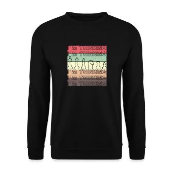 Humour d’échecs – Je pense - Sweat-shirt Unisexe - noir - Devant - Alina (178cm) & Michal (187cm)