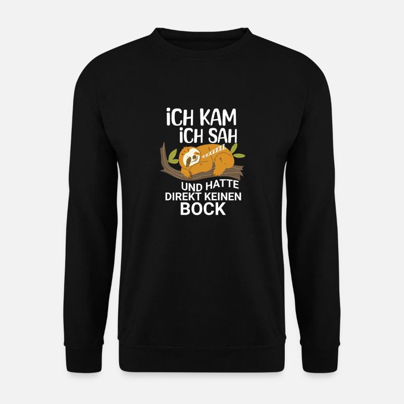Faultier Kein Bock - Unisex Pullover - Schwarz