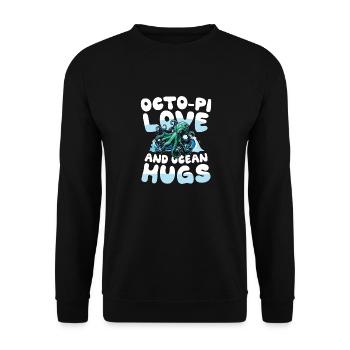 Octo-pi Love And Ocean Hugs - Unisex Pullover - Schwarz - Vorne - Alina (178cm) & Michal (187cm)