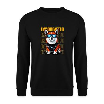 Incorgnito – Jeu de mots amusant sur le corgi - Sweat-shirt Unisexe - noir - Devant - Alina (178cm) & Michal (187cm)