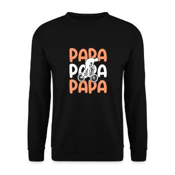 Fahrrad Papa Vater Mountainbike - Unisex Pullover - Schwarz - Vorne - Alina (178cm) & Michal (187cm)