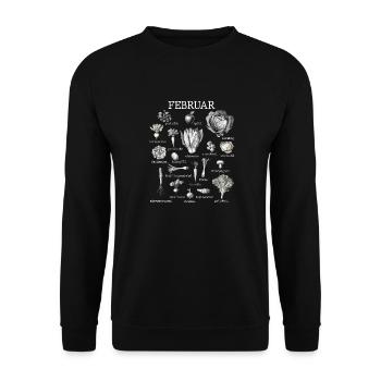 Februar Saisonales Gemüse und Obst Collage - Unisex Pullover - Schwarz - Vorne - Alina (178cm) & Michal (187cm)
