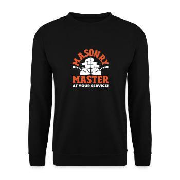 Bricklayer Bricklayer Master at your service - Unisex Sweatshirt - black - Front - Alina (178cm) & Michal (187cm)