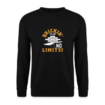 Maurer Mauern Ohne Grenzen - Unisex Sweatshirt - black - Front - Alina (178cm) & Michal (187cm)
