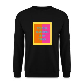 Colour Blocking - Unisex Sweatshirt - black - Front - Alina (178cm) & Michal (187cm)