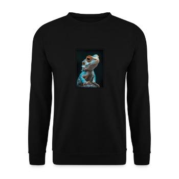 Lizards Lizard - Unisex Sweatshirt - black - Front - Alina (178cm) & Michal (187cm)